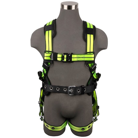 PRO+ Construction Harness: 1D, QC Chest, TB Legs, 2X, No Side D-Rings